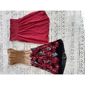 Old Navy Red Strapless Summer Dress Size S